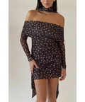 By Nicola Boston Mini Dress - Chocolate Polka - Dresses