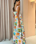 By Nicola Goldie Maxi Dress in Summer Vacation Print Size 8 - Dresses