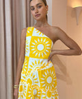 By Nicola Goldie One Shoulder Maxi Dress in Large Sol Size 12 - 12 / Yellow - Dresses