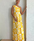 By Nicola Goldie One Shoulder Maxi Dress in Large Sol Size 12 - 12 / Yellow - Dresses