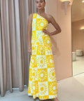 By Nicola Goldie One Shoulder Maxi - Size 12 - 12 / Yellow - Dresses