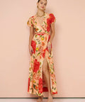 By Nicola Havanna Wrap Maxi Dress In Raspberry Punch Floral - 10 / Floral - Dresses