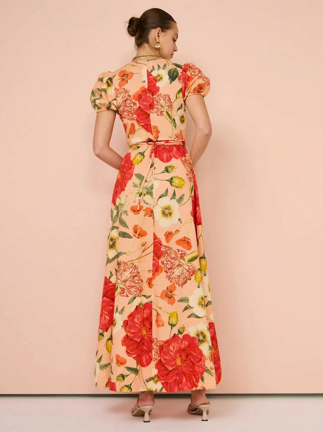 By Nicola Havanna Wrap Maxi Dress In Raspberry Punch Floral - 10 / Floral - Dresses