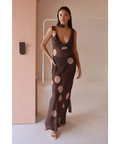 By Nicola Juno Maxi Dress - Chocolate Polka - Dresses