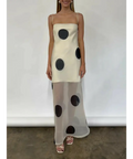 By Nicola Mila Maxi Dress in Ivory Polka - Dresses