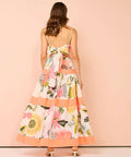 By Nicola Monet Tiered Maxi Dress In Potpourri/Melon - 10 / Floral - Dresses
