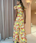 By Nicola S/S Wavy Maxi Dress in Citrus Print - 8 / Multi - Dresses