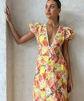 By Nicola S/S Wavy Maxi Dress in Citrus Print - 8 / Multi - Dresses