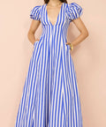 By Nicola By Nicola S/S Wavy Maxi Dress In Stripe - 8 / Multi - Dresses