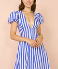 By Nicola By Nicola S/S Wavy Maxi Dress In Stripe - 8 / Multi - Dresses