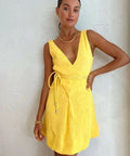 By Nicola Starboard Cross Waist Mini - Size 12 - 12 / Yellow - Dresses