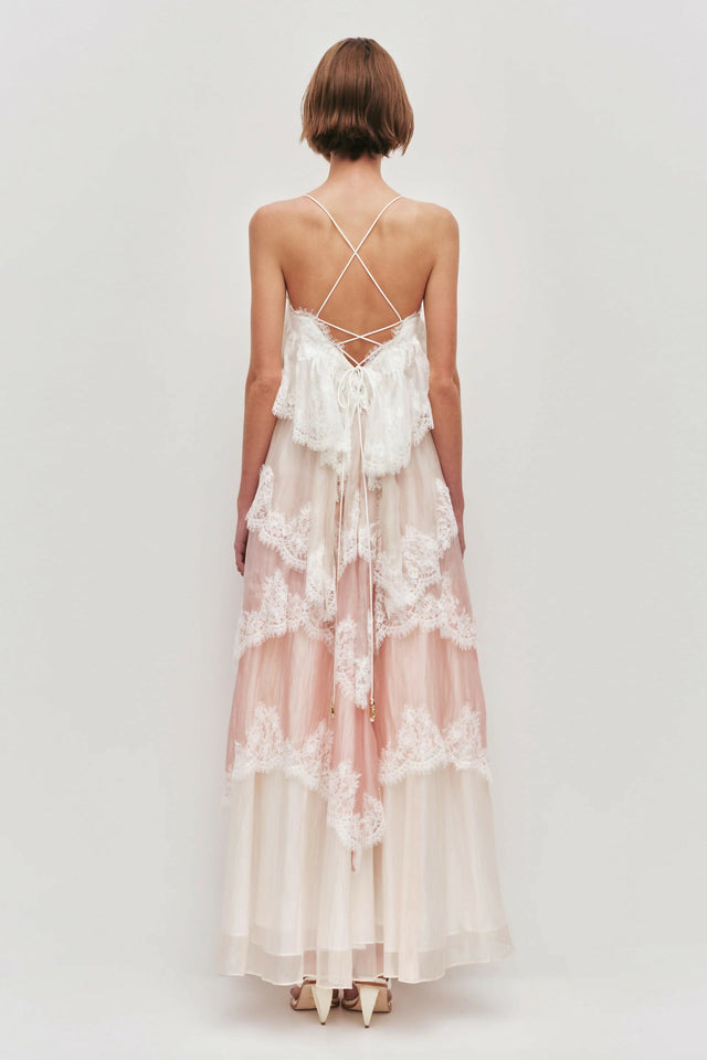 Aje Ophelia Lace Gown in Multi