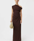 Camilla And Marc Annalise Draped Maxi Dress Chocolate Brown - Dresses