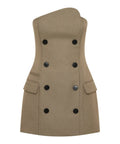 Camilla And Marc Asteria Strapless Mini Dress in Tan Brown - 10 / Brown - Dresses