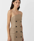 Camilla And Marc Asteria Strapless Mini Dress in Tan Brown - 10 / Brown - Dresses