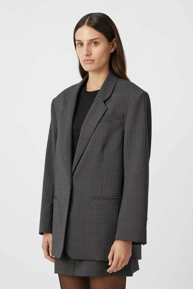 Camilla and Marc Brancusi Blazer and Mini Skirt in Charcoal Pinstripe - Outfit Sets