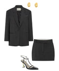 Camilla and Marc Brancusi Blazer and Mini Skirt in Charcoal Pinstripe - Outfit Sets