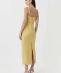 Camilla and Marc - Camilla And Marc Brixton Cut Out Neckline Midi Dress in Mustard Yellow