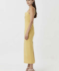 Camilla and Marc - Camilla And Marc Brixton Cut Out Neckline Midi Dress in Mustard Yellow