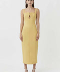 Camilla and Marc - Camilla And Marc Brixton Cut Out Neckline Midi Dress in Mustard Yellow