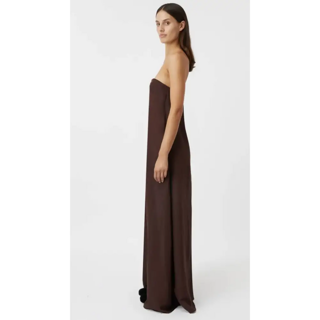 Camilla and Marc Honora Strapless Gown Chocolate Brown Size 8 - 8 / Brown - Dresses