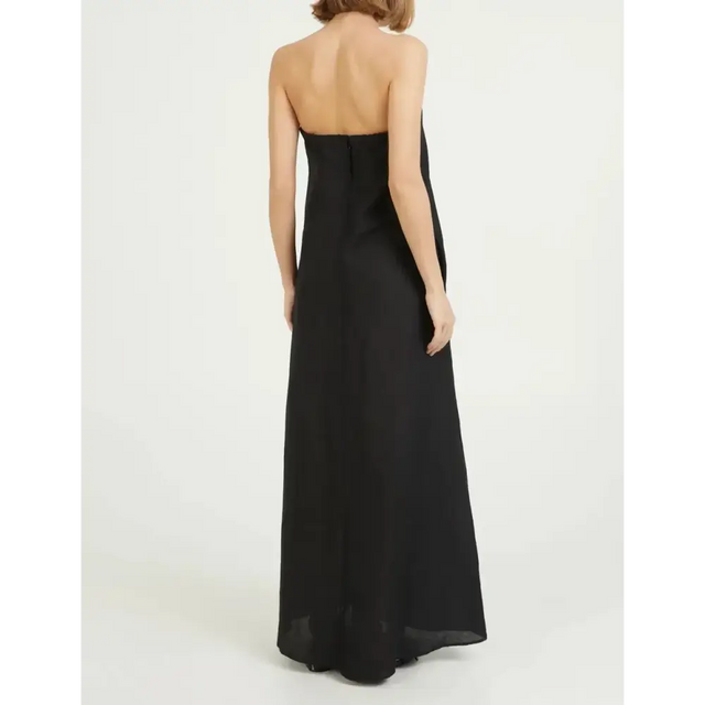 Camilla And Marc Linen Evening Dress Honora Black Size 8 - 8 / Black - Dresses