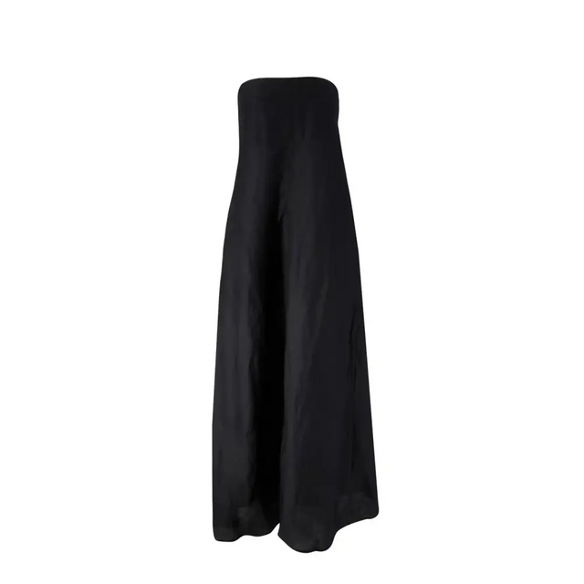 Camilla And Marc Linen Evening Dress Honora Black Size 8 - 8 / Black - Dresses