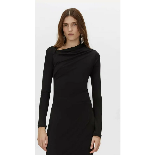 Camilla And Marc Mai Long Sleeve Midi Dress in Black - 10 / Black - Dresses