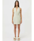 Camilla and Marc - Camilla And Marc Petra Halter Neck Mini Dress in Pistachio Grey