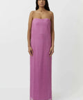 Camilla and Marc - Camilla And Marc Sinclar Lace Strapless Maxi Dress in Magenta Pink