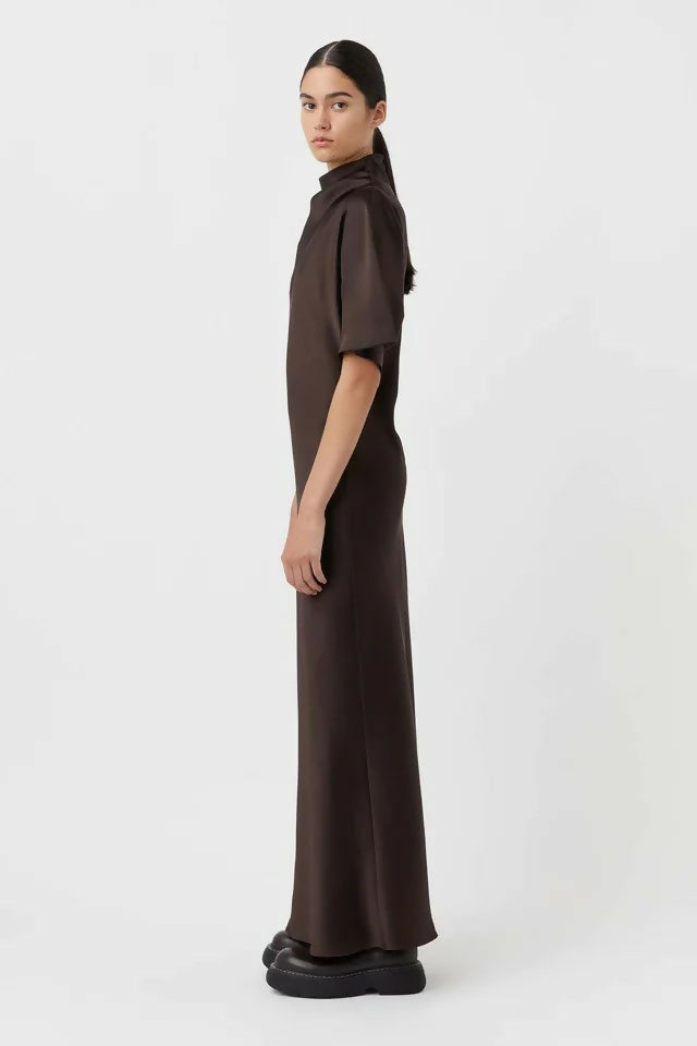 Camilla and Marc Sorrell Maxi Dress in Chocolate - 14 / Brown - Dresses