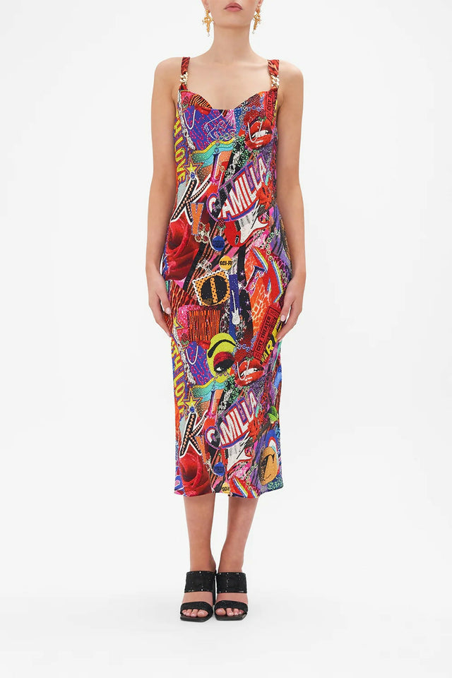 Camilla Bias Slip With Wide Strap in Radical Birth size L (AU 12-14) - 12 / Multi - Dresses