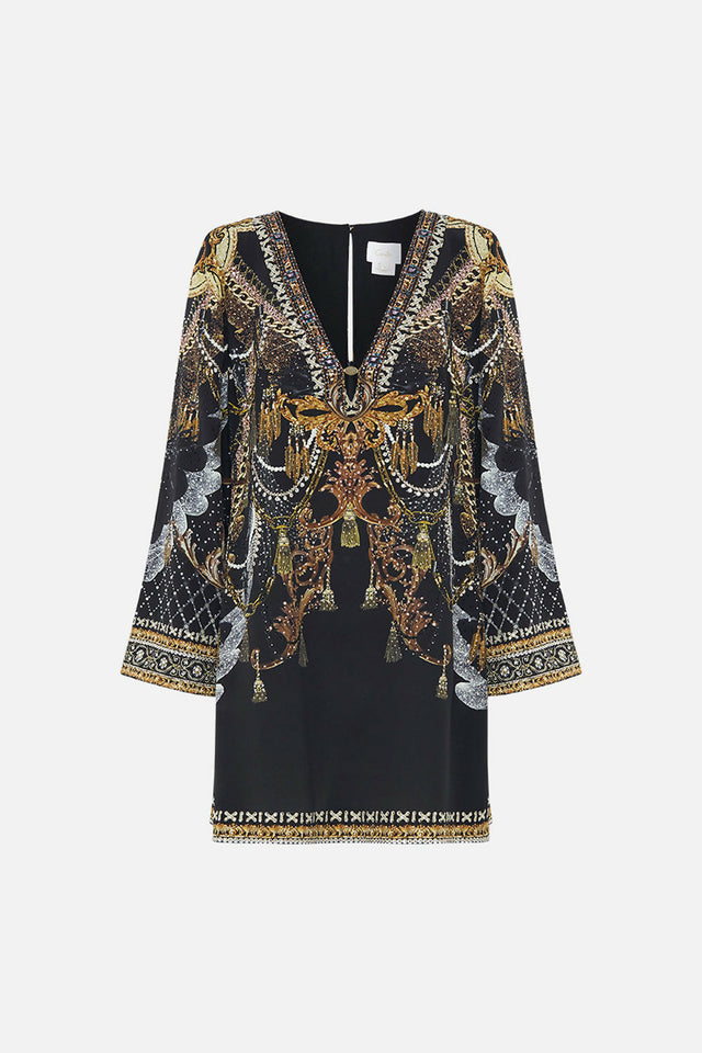 CAMILLA_00018980_LONG_SLEEVE_DEEP_V_SHORT_DRESS_RAVIN_RAVEN_GHOST_1