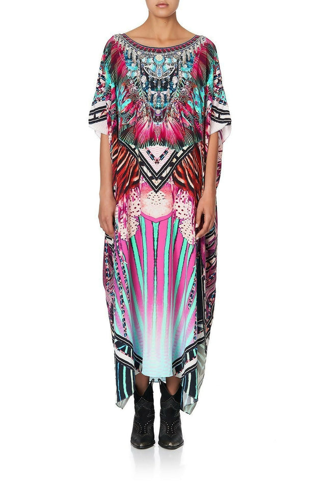 Camilla Rainbow Eyes Round Neck Kaftan One Size - Dresses