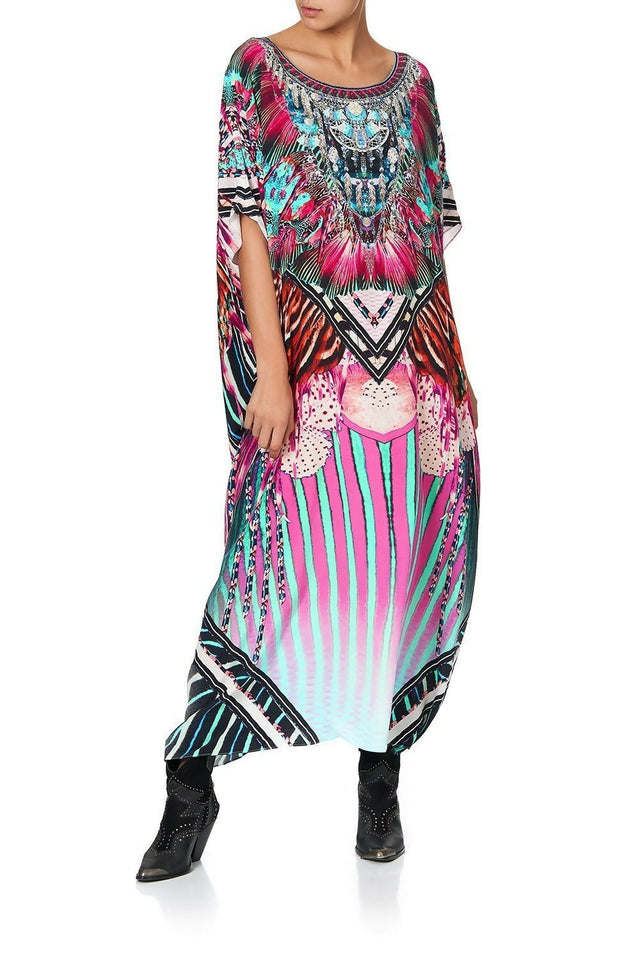 Camilla Rainbow Eyes Round Neck Kaftan One Size - Dresses