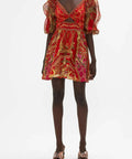 Camilla Red Mini Dress Size Large / AU 14 - 14 / Print - Dresses