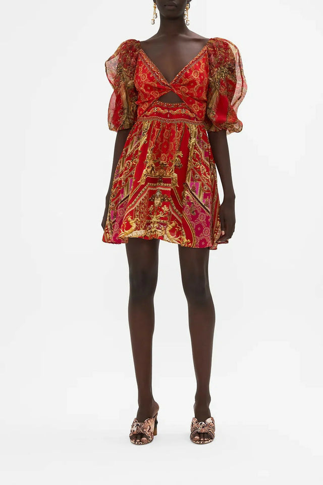 Camilla Red Mini Dress Size Large / AU 14 - 14 / Print - Dresses