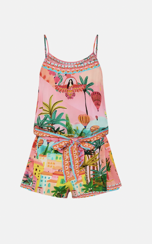 Camilla Shoestring Strap Playsuit in Sister Sunset 5