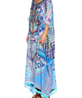 Camilla Threads of Cosmos Round Neck Kaftan One Size - Dresses