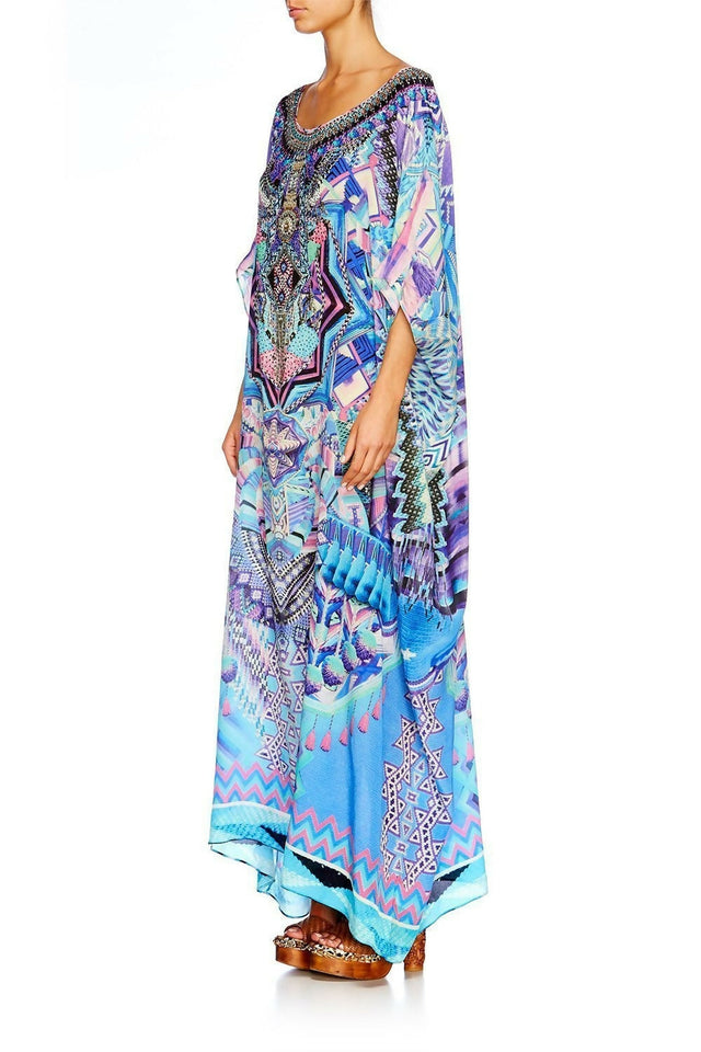 Camilla Threads of Cosmos Round Neck Kaftan One Size - Dresses