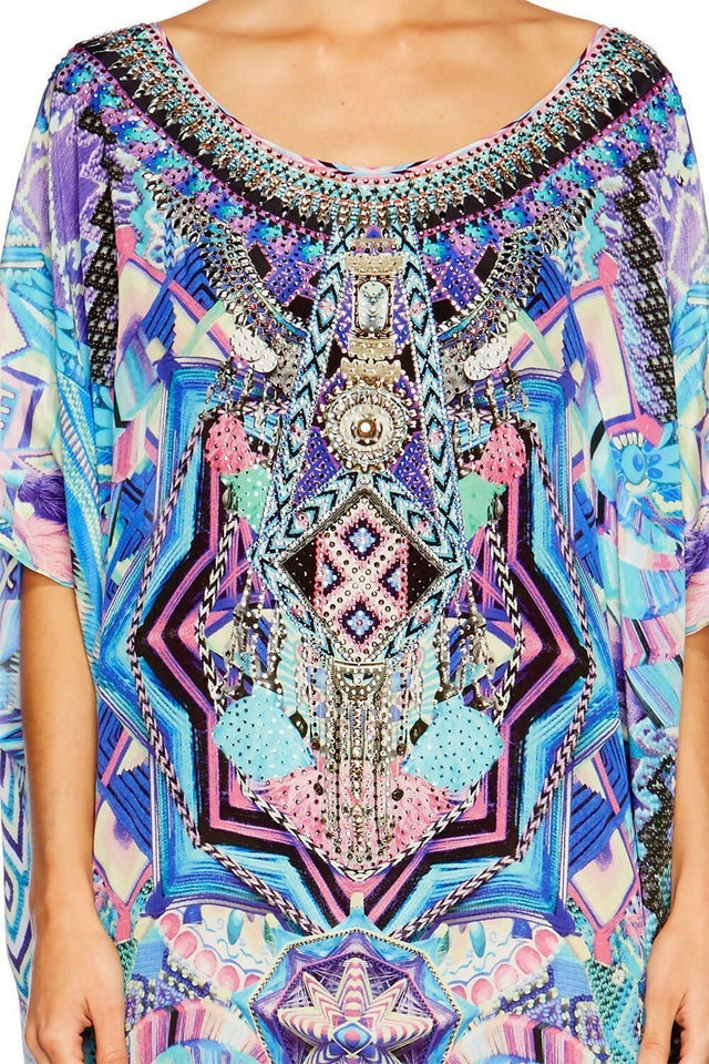 Camilla Threads of Cosmos Round Neck Kaftan One Size - Dresses
