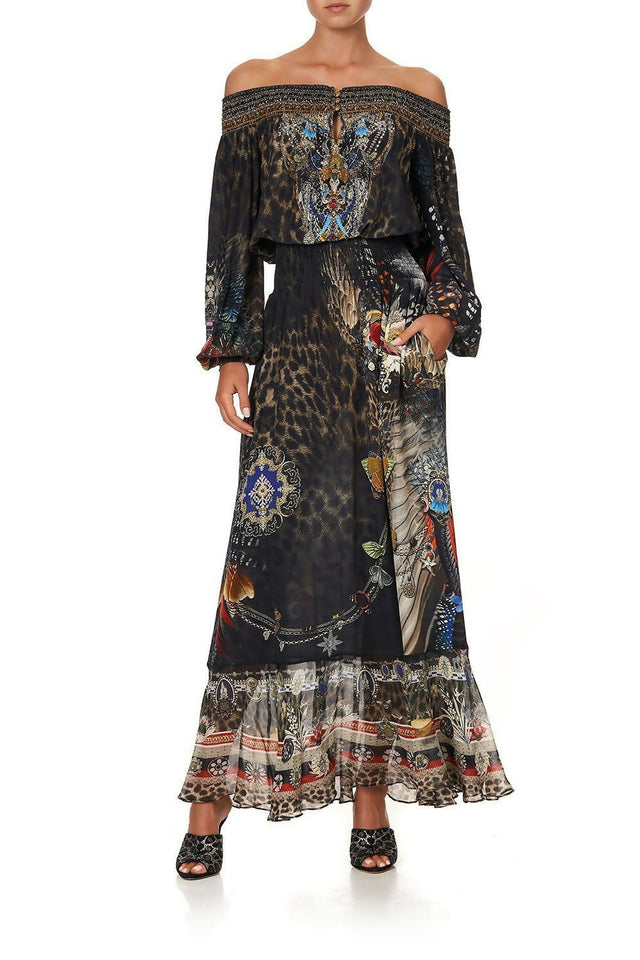 Camilla Treasure Chaser off Shoulder Shirred Dress Size XXL - 16 / Multi - Dresses