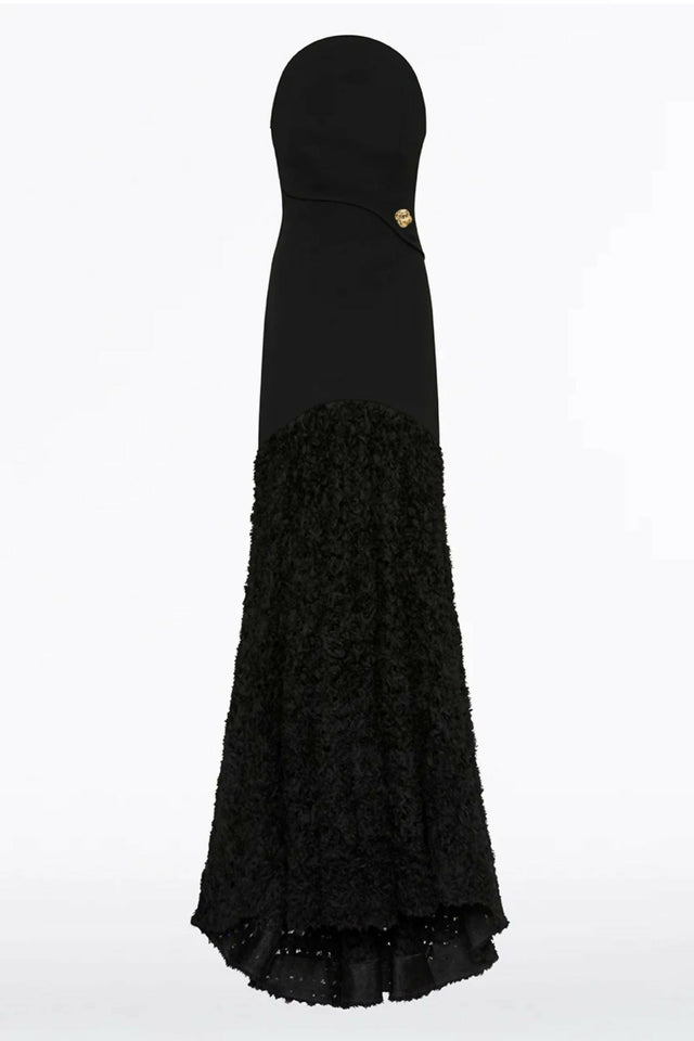 Carla Zampatti Black Nastro Strapless Gown - 6 / Black - Dresses