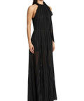Carla Zampatti Shredded Tulle Halter Gown Black Size 14 - 14 / Black - Dresses