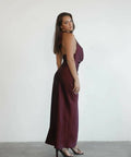 Charcoal Zoya Dress Plum - 10 / Red - Dresses