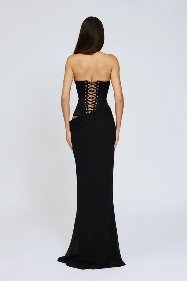 Cherie Attire Clara Maxi Dress Black - Dresses