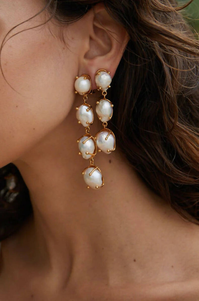 Christie Nicolaides - Christie Nicolaides Calliope Earrings Gold and Pearl