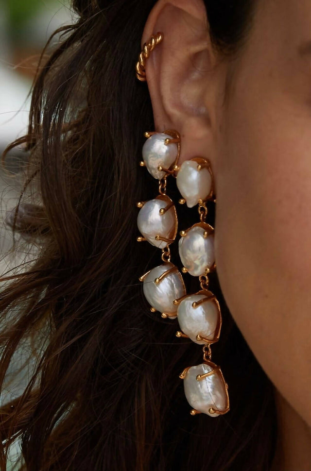 Christie Nicolaides - Christie Nicolaides Calliope Earrings Gold and Pearl