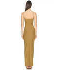 Christopher Esber Arched Ruched Lycra Maxi Dress Kombu Green - 4 / Brown - Dresses