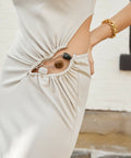 Christopher Esber Folia Float Buckle Dress - 6 / Cream - Dresses